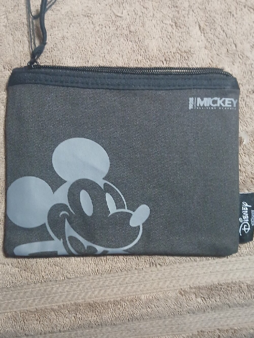 Disney Black Mickey Mouse Canvas Zip Pouch